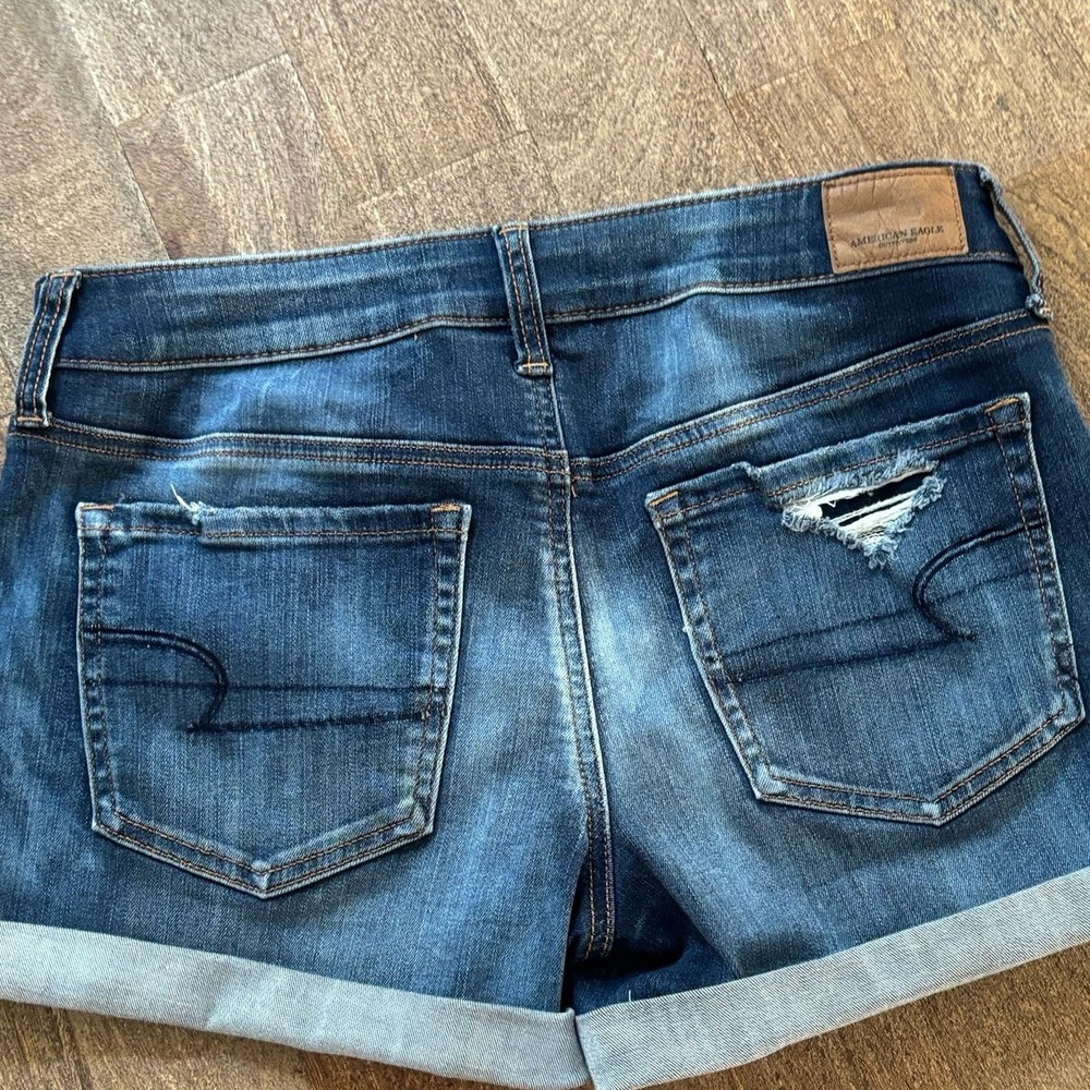 American Eagle OutfittersDenim ShortsCuffed Distressed Denim Jorts Cuffed S 8 - Picture 7 of 10